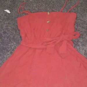 Rustic red spaghetti strap dress